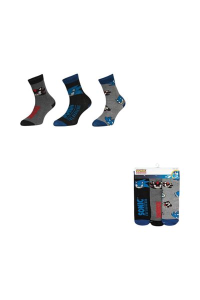 Sonic Set of 3 pairs of children's socks, multicolor, 23-26, Shadow,