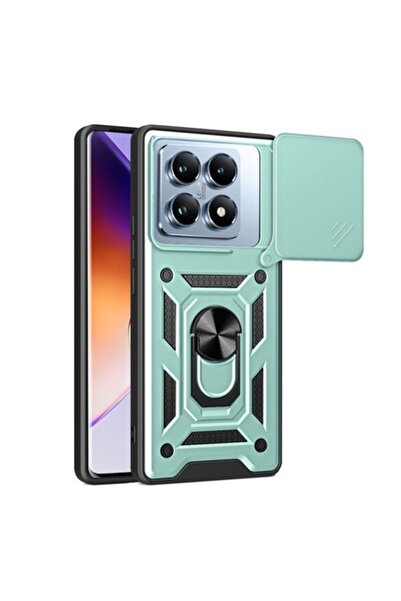 Techsuit Husă pentru Xiaomi 14T Pro, CamShield Series V68, poliuretan, verde