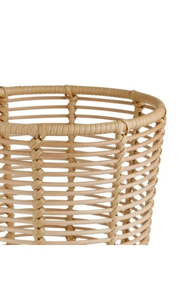 divendi-ro Flower pot, wooden, with braided pattern and legs, diameter 25x46.5cm, beige