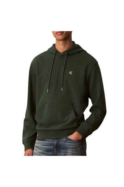 Calvin Klein Men's Hooded Drawstring Collar Long Sleeve Regular Fit Green Sweatshirt Lv04Rc297G-Llg