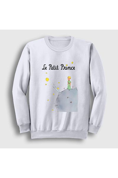 Presmono Unisex White Cover Le Petit Prince Little Prince Sweatshirt 566203Tt