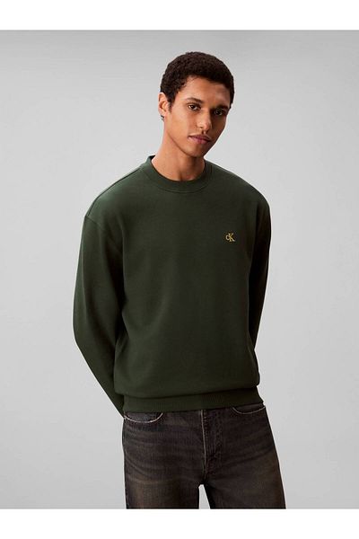 Calvin Klein Men's Regular Fit Cotton Crew Neck Long Sleeve Green Sweatshirt Lv04Rc296G-Llg