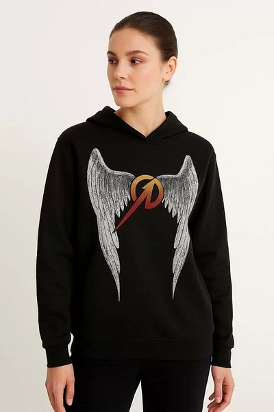 Silerra Metallica Two Thread Hoodie Front and Back Printed Hoodie - Black