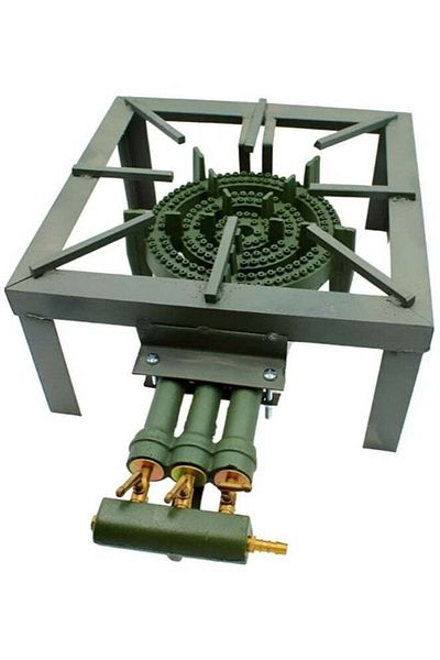 Generic 3-burner gas stove with green switch