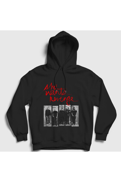 Presmono Unisex Black Band She Wants Revenge Hooded Sweatshirt 565821Tt