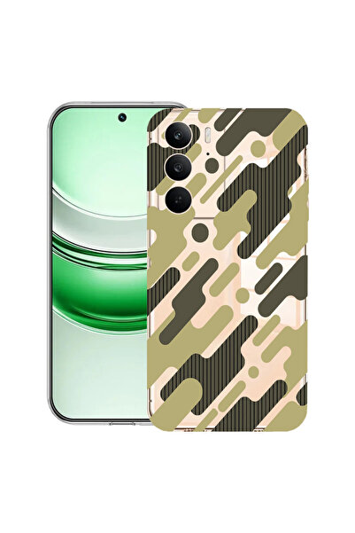 bestcase Carcasă transparentă din silicon pentru Realme C71, camuflaj verde, ...