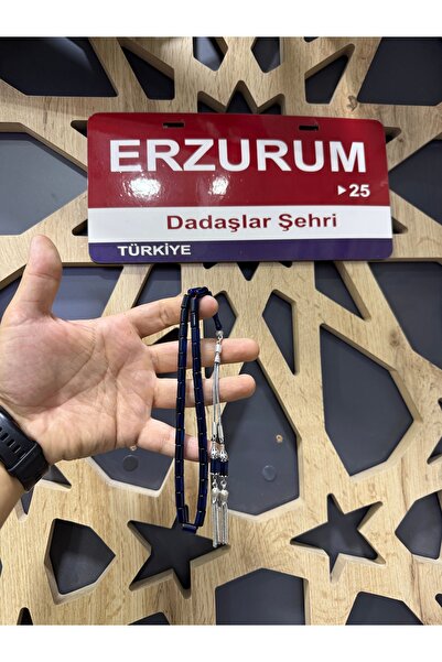 Oltu Rusya yapımı orijinal nadir bulunan kesme mavi damla kehribar tesbih