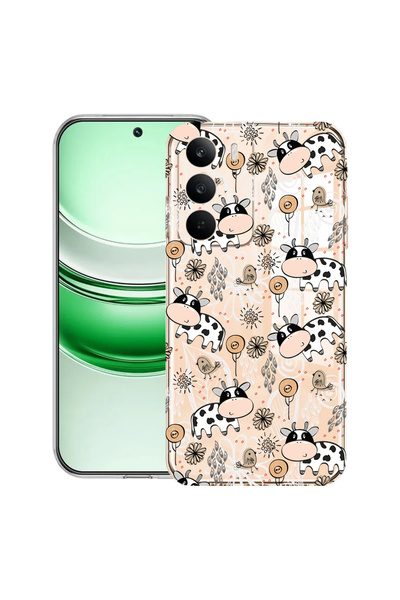 bestcase Carcasă transparentă din silicon pentru Realme C71, model vacă, 2041...