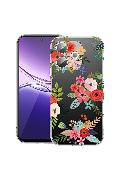 bestcase Carcasă transparentă din silicon pentru OPPO A5 Pro 5G, flori, 20424...