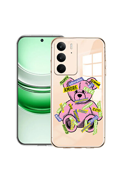 bestcase Carcasă transparentă din silicon pentru Realme C71, Teddy Bear Amour...