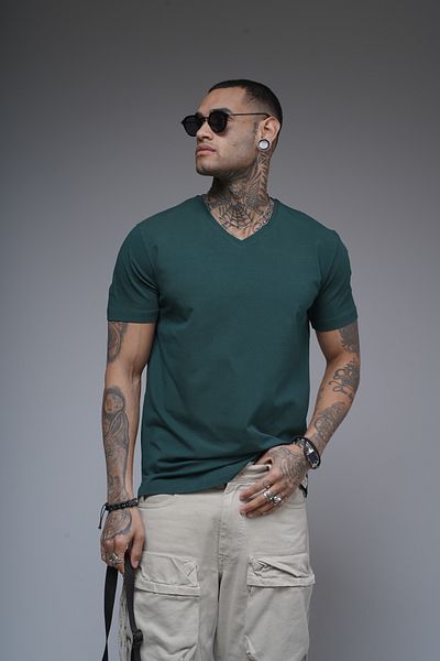 Butik Trend We V-Neck Lycra Single Jersey Fabric Regular Fit T-Shirt