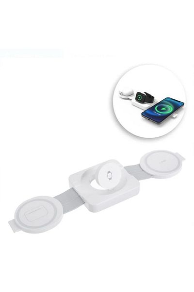 divendi-ro 3 in 1 wireless charger for cell phone, watch and headphones, size 7x2x9.5cm, black
