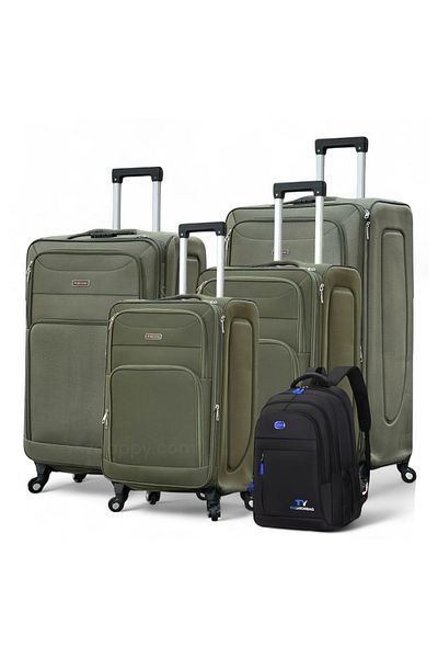 ZAAPPY Soft Material (20/24/28/32 Inch) Luggage - Stylish Backpack Combo, Green