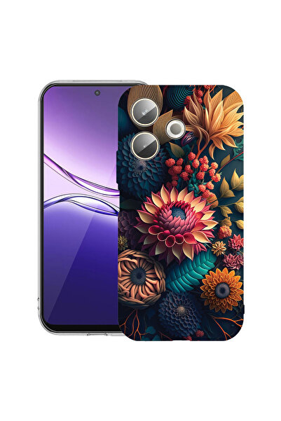 bestcase Carcasă transparentă din silicon pentru OPPO A5 Pro 5G, flori colora...