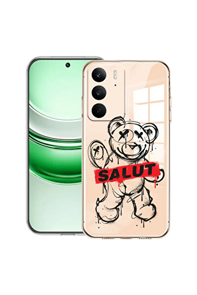 bestcase Carcasă transparentă din silicon pentru Realme C71, Teddy Bear Salut...