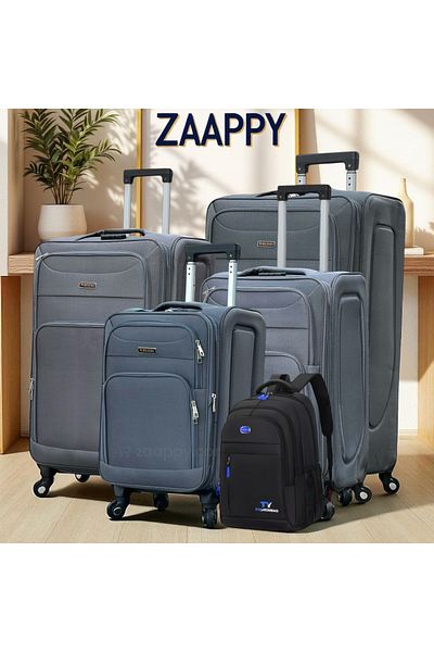 ZAAPPY Soft Material (20/24/28/32 Inch) Luggage - Stylish Backpack Combo, Blue