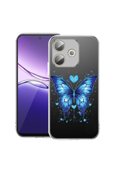 bestcase Carcasă transparentă din silicon pentru OPPO A5 Pro 5G, fluture alba...