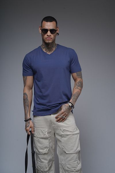 Butik Trend We V-Neck Lycra Single Jersey Fabric Regular Fit T-Shirt