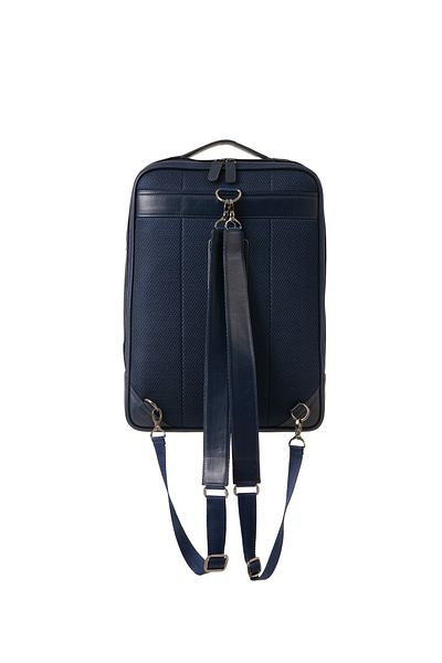 CüzCan Poizeg Navy Blue Genuine Leather Backpack Laptop and Briefcase