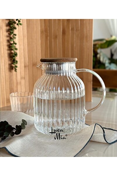 Vovo Concept Vetro Akasya Kapaklı Cam Sürahi 1600ml