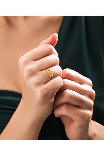 Hakan Güler Kuyumculuk Altın Çift Sıra Ajda Model Yüzük