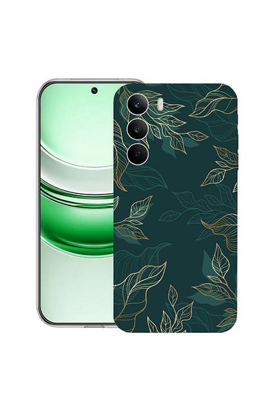 bestcase Clear Silicon Case For Realme C71, Green Feathers, 2041144 T 1165