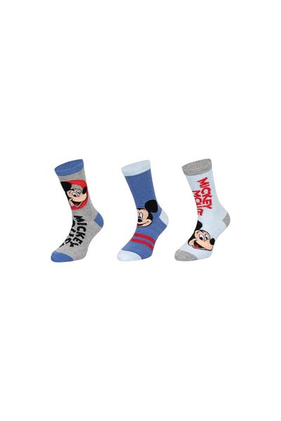 Mickey Mouse Set of 3 pairs of children's socks, blue/gray, Disney, Mickey Mouse