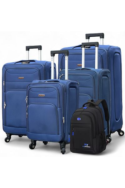 ZAAPPY Soft Material (20/24/28/32 Inch) Luggage - Stylish Backpack Combo, Blue