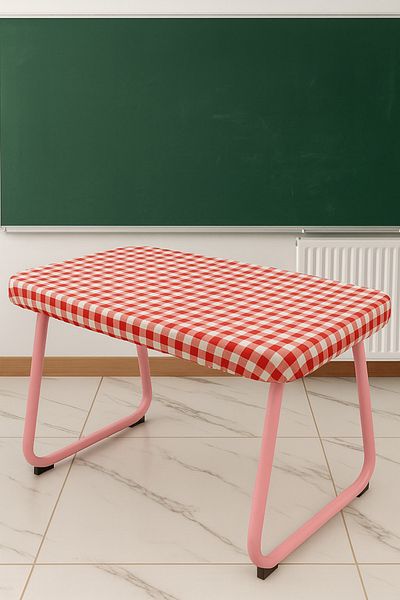 Soft Kare Red Set of 15 Elastic School Desk Covers and Teacher Desk Covers – Durable, Washable