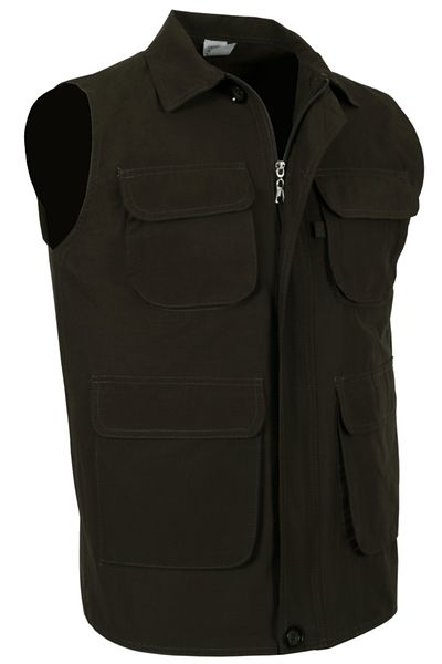 Modarar Men's Linen Vest Regular Fit Collar Khaki Color Rar01310