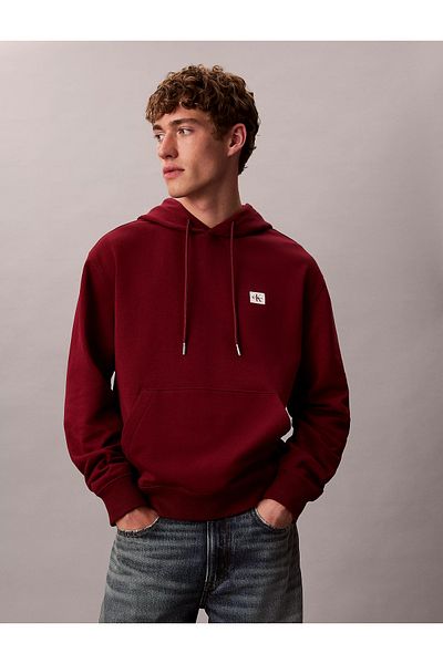 Calvin Klein Men's Comfortable Fit Hooded Cotton Long Sleeve Red Sweatshirt Lv04Rc274G-Wcv