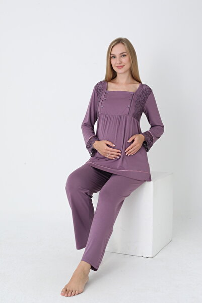 Miss Dünya Lissa Uzun Kol Hamile Ve Lohusa Pijama Takımı