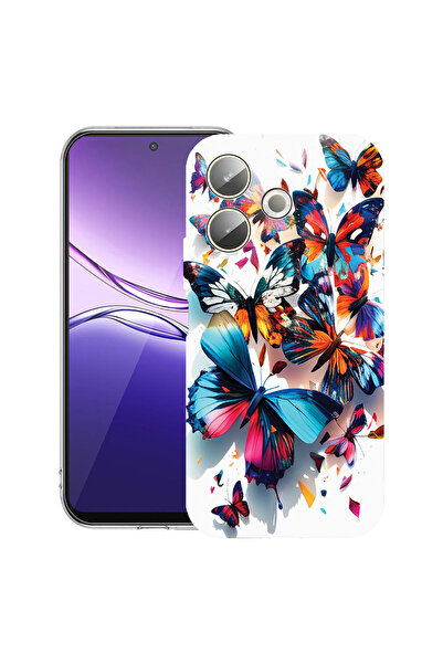 bestcase Carcasă transparentă din silicon pentru OPPO A5 Pro 5G, fluturi colo...