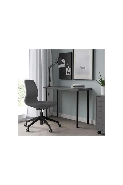 IKEA çalışma masası, koyu gri-siyah, 100x45 cm