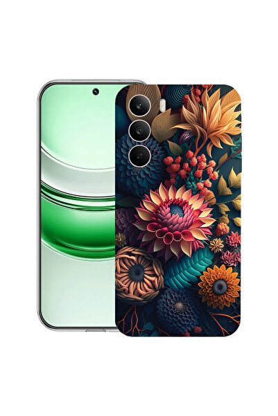 bestcase Carcasă transparentă din silicon pentru Realme C71, flori colorate, ...