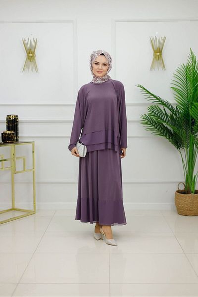 Valens Butik Women's Hijab Set 2 Piece Skirt & Blouse Set