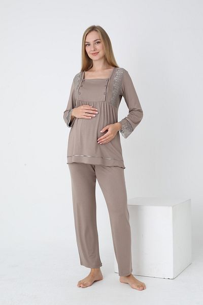 Miss Dünya Lissa Long Sleeve Maternity and Maternity Pajama Set