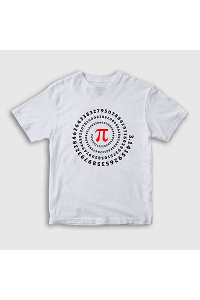 Presmono Unisex Kids White Spiral Pi Count Gift Math T-Shirt 569548Tt