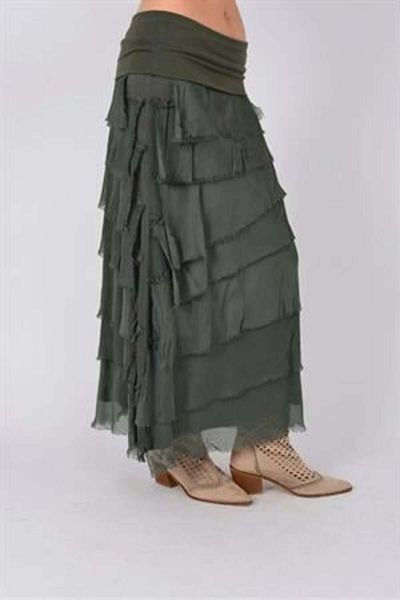 EREN STYLE Italian Size 2 Slimming Half Sleeve Layered Silk Skirt & Strapless Dress