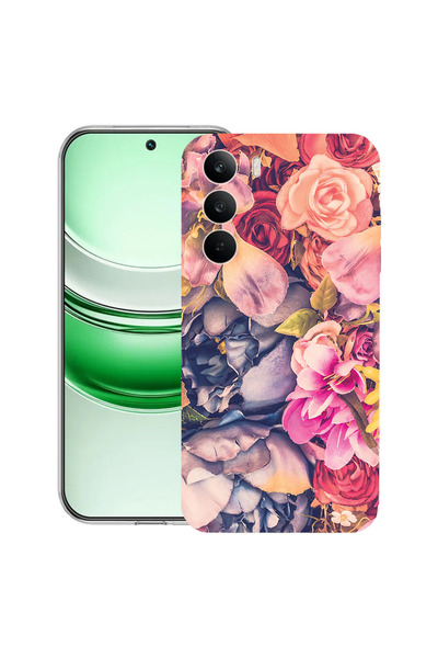 bestcase Carcasă transparentă din silicon pentru Realme C71, cu imprimeu flor...