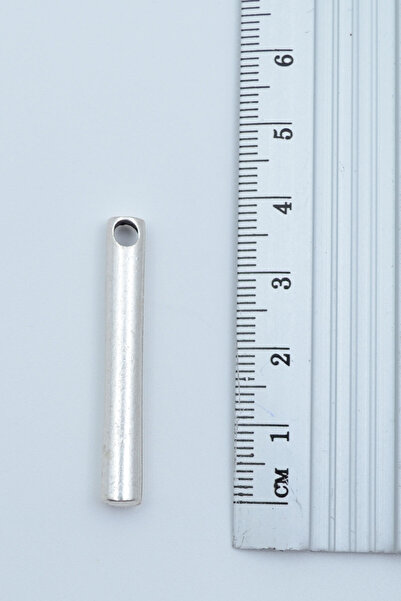 ıdr Silindir Çubuk Gümüş Kaplama Deri İp Kolye