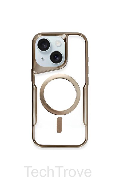TechTrove iPhone 15 Plus Kılıf Magsafe Uyumlu Arkası Şefaf Tasarım Lazer Kapl...