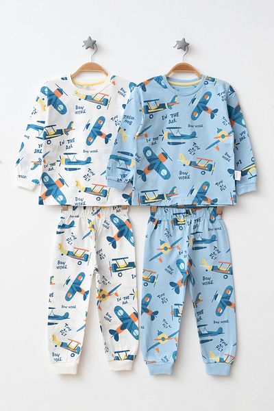 Beniizle Patterned 2-Piece Boys' Pajama Set