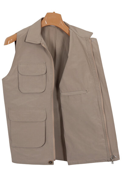 Modarar Men's Linen Vest Regular Fit Collar Rar01309