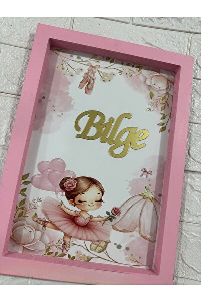 Neşeli Atölyem Balerin Kız Temalı Kare Bebek kapı süsü Hastane odası kapı süsü