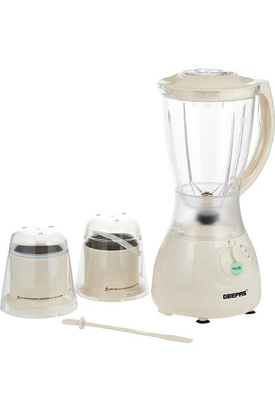 Geepas 3-in-1 Multifunctional Blender 400W, Stainless Steel Blades, 4-Speed Control, GSB5006