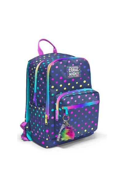 Coral High Set of 2 Polka Dot Patterned School Bag Nutrition 23672