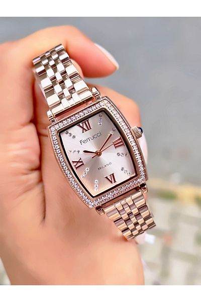 Ferrucci Women's Wristwatch Stone Model Steel Cord Waterproof Bracelet Gift