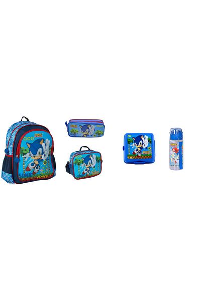 Sonic School Bag, Lunch Box, Pen Holder, Lunch Container and Water Bottle