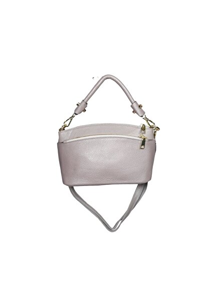 L-line fashion Women's bag made of genuine leather, gray, 23 x 14 x 10